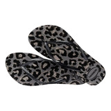 Ojotas Havaianas Originales Slim Animals Mujer Acero