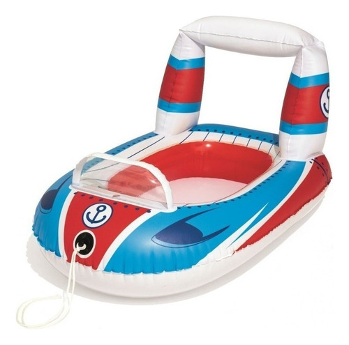 Inflable Para Bebés Bestway Con Forma De Carro 34106 Color Blanco Y Azul