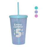 X2 Vaso Glitter C/sorbete Tapa Personalizado Nombre Souvenir