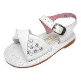 Huaraches Marca Kinder Para Niña 6639 Blanco 14.5 A 17 R