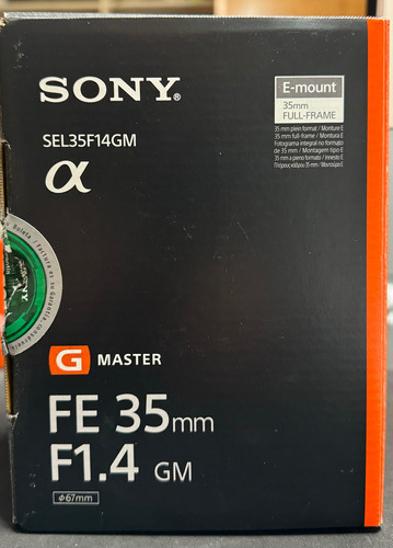 Lente Sony Fe 35mm F1.4 Gm Nuevo