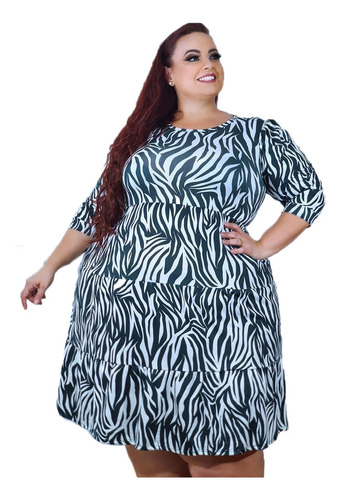 Vestido Moda Evangélica Plus Size Moderno Atual Renata