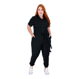 Macacão Macaquinho Calça Colada Com Bolso Plus Size G1 G2 G3