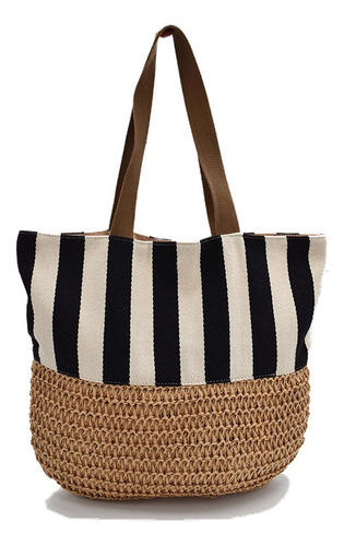 Bolsa De Playa Tote Bag Tejida Grande Mujer Adorn