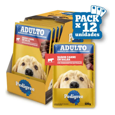Pedigree Alimento Húmedo Sobrecito Perro Adulto Carne 12un | MercadoLibre