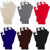 6 Pares Guantes De Lana Tejido Touch Tablet Celular Invierno