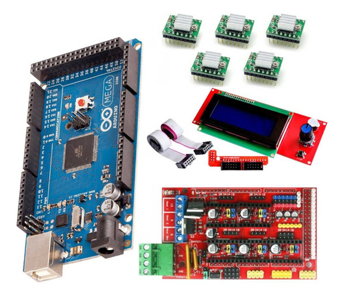 Kit Impresora 3d Ramps 1.4+mega 2560+5xa4988+lcd