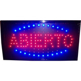 Cartel Led Luminoso Indicador  Abierto   220v Azul Y Rojo 