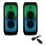 Set X2 Parlantes Fiesta Bluetooth Karaoke Rgb 3500w Xinua