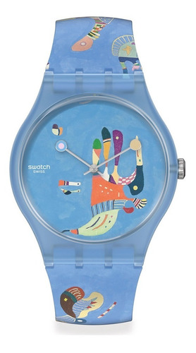 Reloj Swatch Blue Sky By Vassily Kandinsky Suoz342 Original