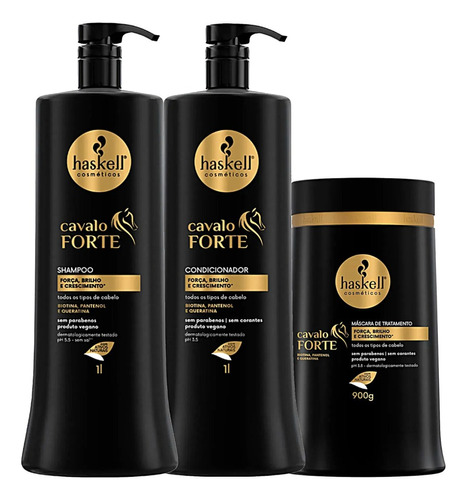  Cavalo Forte Haskell Kit Shamp+cond+masc 1l 