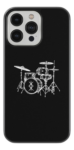Case Funda Para iPhone Bateria Rock Musica Drum Set Negro