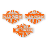 Kit Com 3 Adesivos Harley Davidson -recortado Alta Qualidade