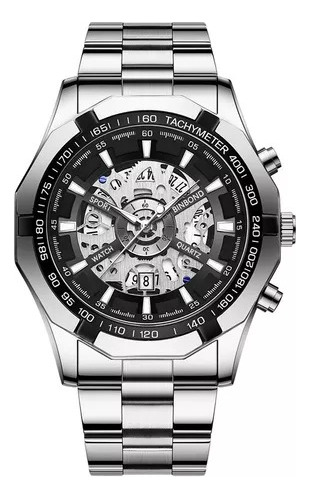 Reloj Nuevo Original Correa Acero Luminoso Metálica Hombre