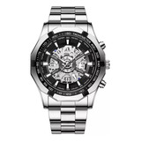 Reloj Nuevo Original Correa Acero Luminoso Metálica Hombre