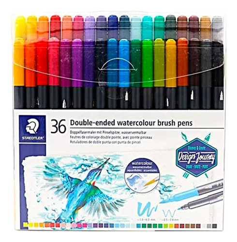 Plumones Punta Pincel Doble Punta Staedtler X36 Acuarelables