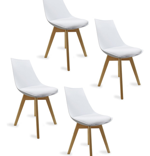 Set 4pz Sillas Minimalistas Eames Para Comedor Oficina Sala