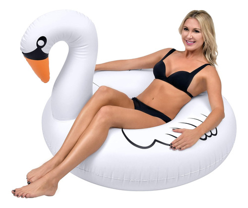 Balsa Inflable Gofloats Swan Party Tube, Flotador Con Estilo