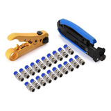 S Rg6 Rg11 Cable Crimper Kit 20pcs F Conectores De S