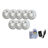 Kit 8 Led 9w Rgb Luxpool + Central Touch + Fonte 12v