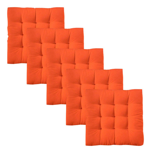 Futon 5 Peças Assento Cadeira 40x40cm Laranja