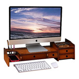 Sundale Bamboo Monitor Stand Riser With Drawer, Computer Ris