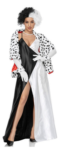 Cosplay Feminino De Halloween Em Preto E Branco Witch Cruell