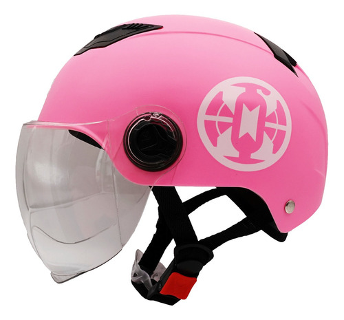 Casco Abierto Abatible Doble Gafa Ajustable Mate + Parche