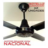 Ventilador De Techo Negro Pala Chapa Nacional Motorgde X2u