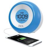 Radio Despertador Con Reloj Y Alarma Dual Fm Con Usb, Azul