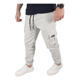 Calça Cargo Masculina Jogger Sarja Street Lycra Cordão