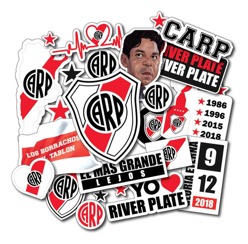 Etiquetas Sticker River Plate Futbol Aptas Para Termo Mate 