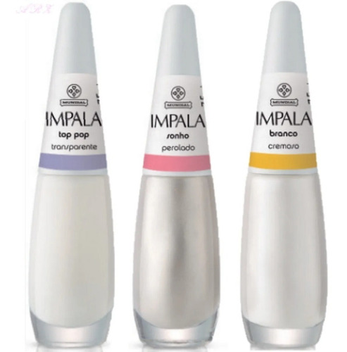 Kit 3 Esmaltes Francesinhas Impala Unhas Sempre Lindas