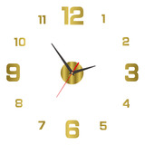 Reloj De Pared Dorado Luminoso De 40 Cm Para Dormitorio, 3d,