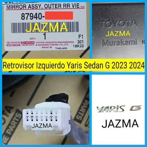Retrovisor Izquierdo Yaris Sedan G 2023 2024 Original  Foto 4