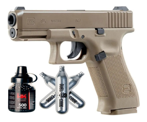 Pistola Co2 Umarex Glock 19x Metal 4,5 Mm Semi Auto + Kit