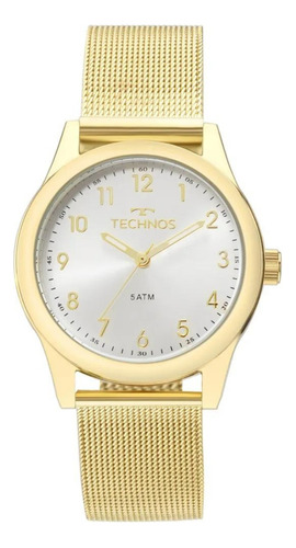 Relógio Technos Feminino Boutique Dourado Pulseira Mesh Slim