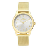 Relógio Technos Feminino Boutique Dourado Pulseira Mesh Slim