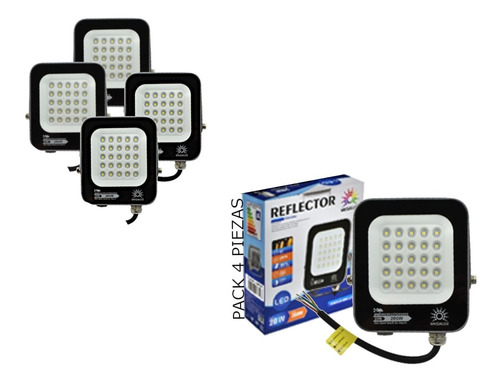 Reflector 20w/200w Uso Exterior Alumbrado Publico 4 Piezas