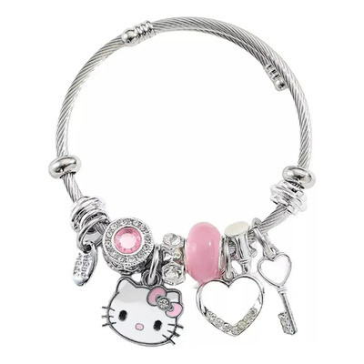 Sanrio Charm Pulsera Ajustable De Plata Regalo De Cumpleaños