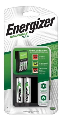 Cargador Energizer Maxi Aa Aaa + 2 X Pilas Recargables Aa 