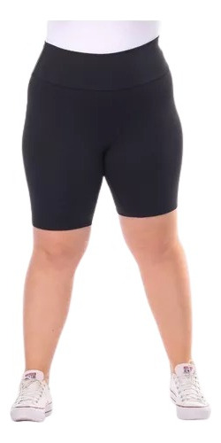 Shorts Bermuda Feminino Suplex Para Ginástica Plus Size