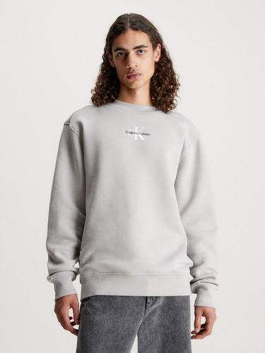 Polerón Monologo Crew Neck Gris Calvin Klein