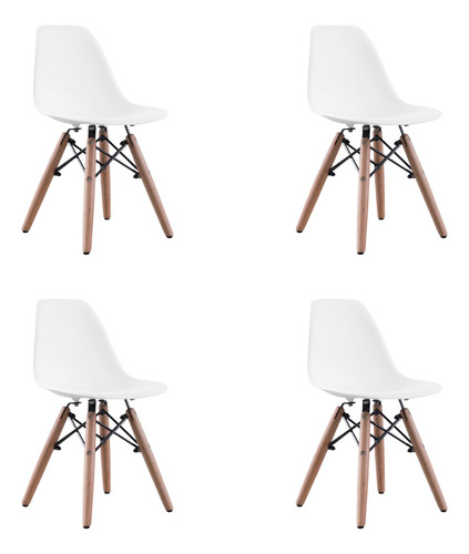 Set De 4 Sillas Komfort Kids Etapa Preescolar Diseño Eames