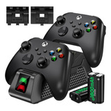 Estación De Carga Dual Para Xbox Series Con 2 Baterías Negro