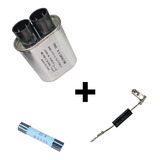 Kit Reparo Microondas Capacitor 0,75uf + Diodo + Fusivel 20a