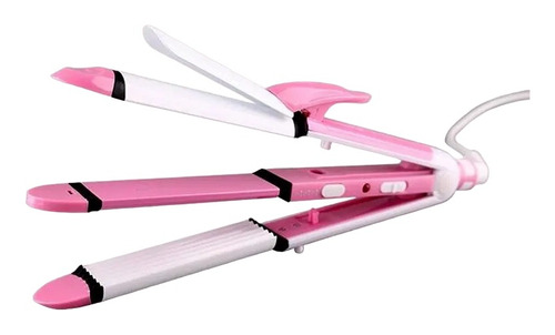 Plancha Rizador Ondulador Buclera Nova 4en1 Multifuncional Color Rosa