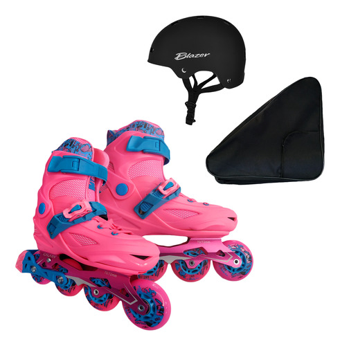 Patines Cr Freeskate Ajustable Bota Dura +casco+mochila