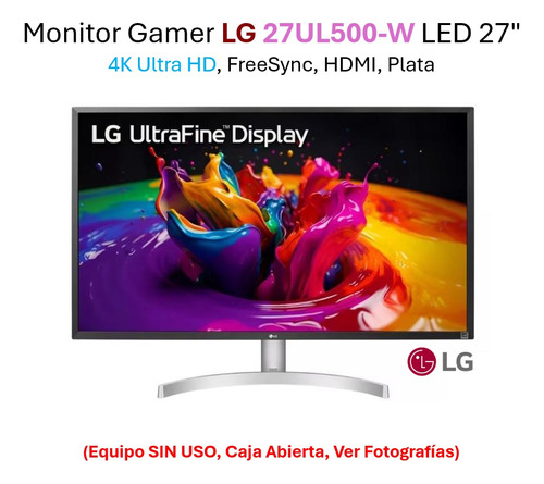 Monitor LG Gamer Led 27'' 4k Uhd Hdr10 Modelo 27ul500-w 