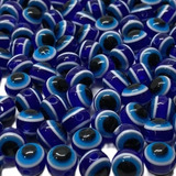 Miçanga Bolinha Olho Grego Para Artesanato Terço 8mm 100pçs Comprimento 8 Mm Cor Azul-escuro Diâmetro 8 Mm